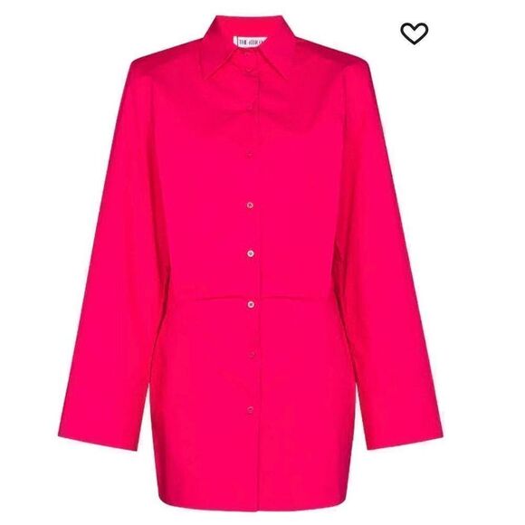 The Attico Wide Sleeve Cotton Shirt Dress in Bouganville NWT Size 36 - Picture 7 of 14